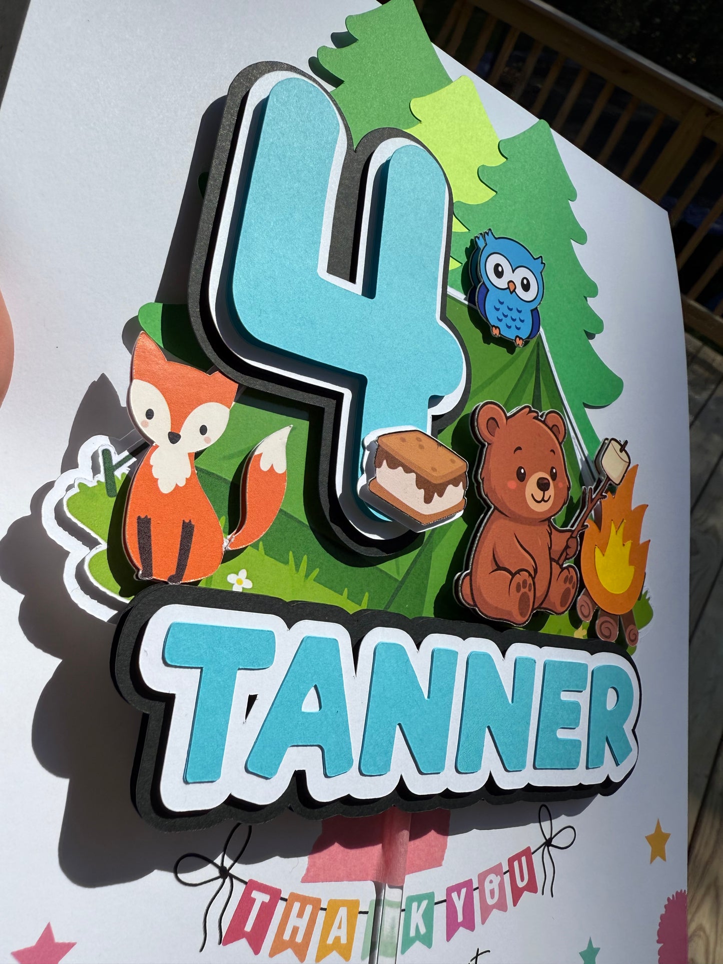 Woodland Camping Cake Topper ⛺