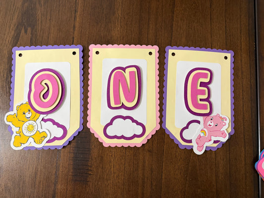 Care Bears Highchair Birthday Banner 🎉