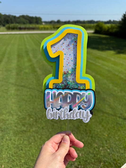 1st Birthday Shaker Cake Topper 🎉