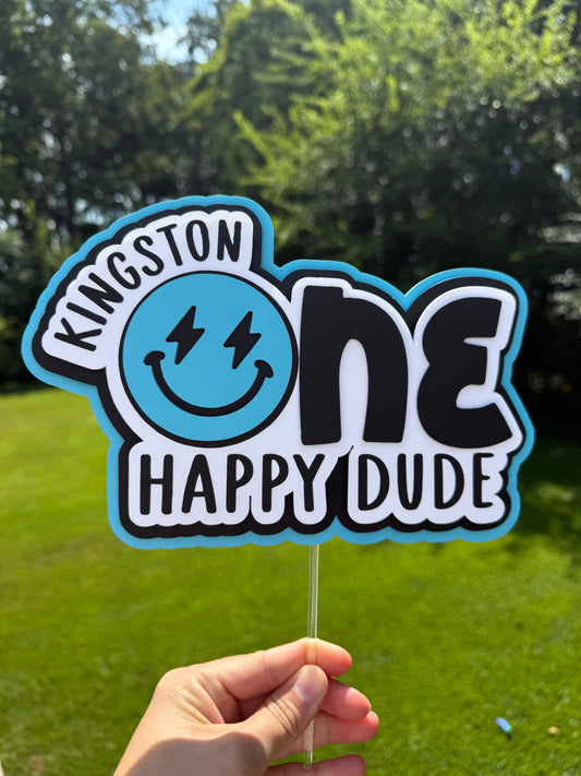 One Happy Dude Cake Topper 😀